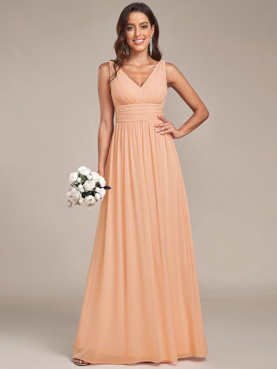 ever HUSH|V Neck Sleeveless Pleated Chiffon Maxi Mother Of The Bride Dresses (Final Sale)