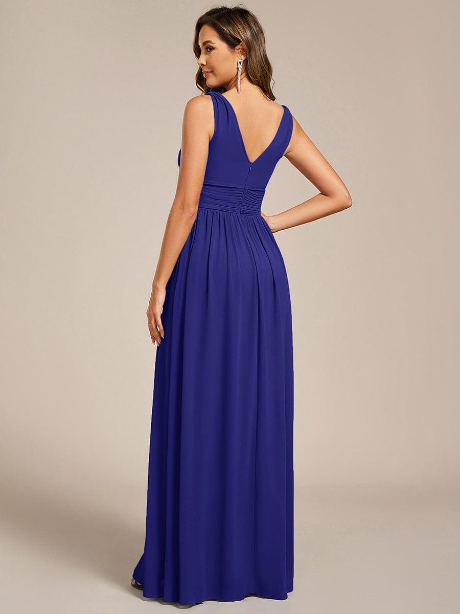 ever HUSH|V Neck Sleeveless Pleated Chiffon Maxi Mother Of The Bride Dresses (Final Sale)