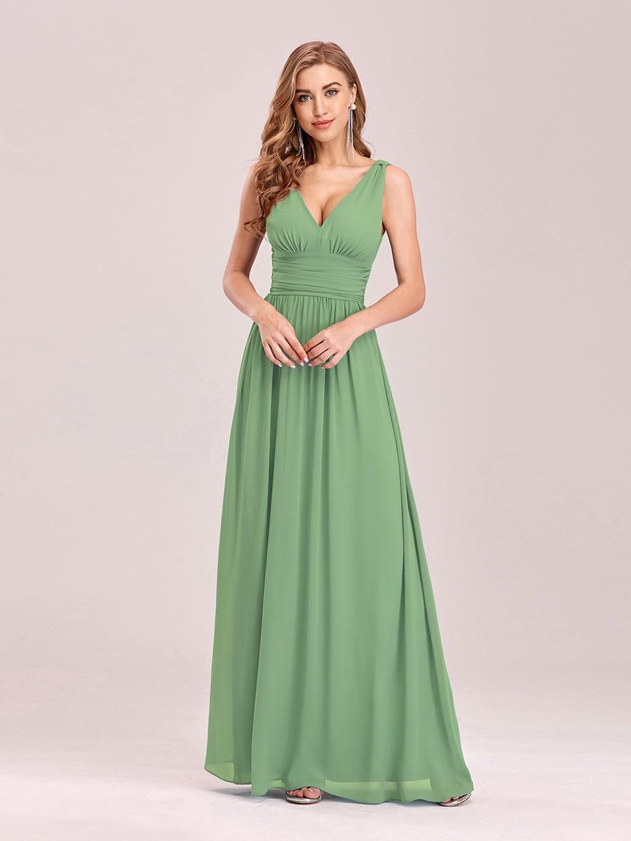 ever HUSH|V Neck Sleeveless Pleated Chiffon Maxi Mother Of The Bride Dresses (Final Sale)