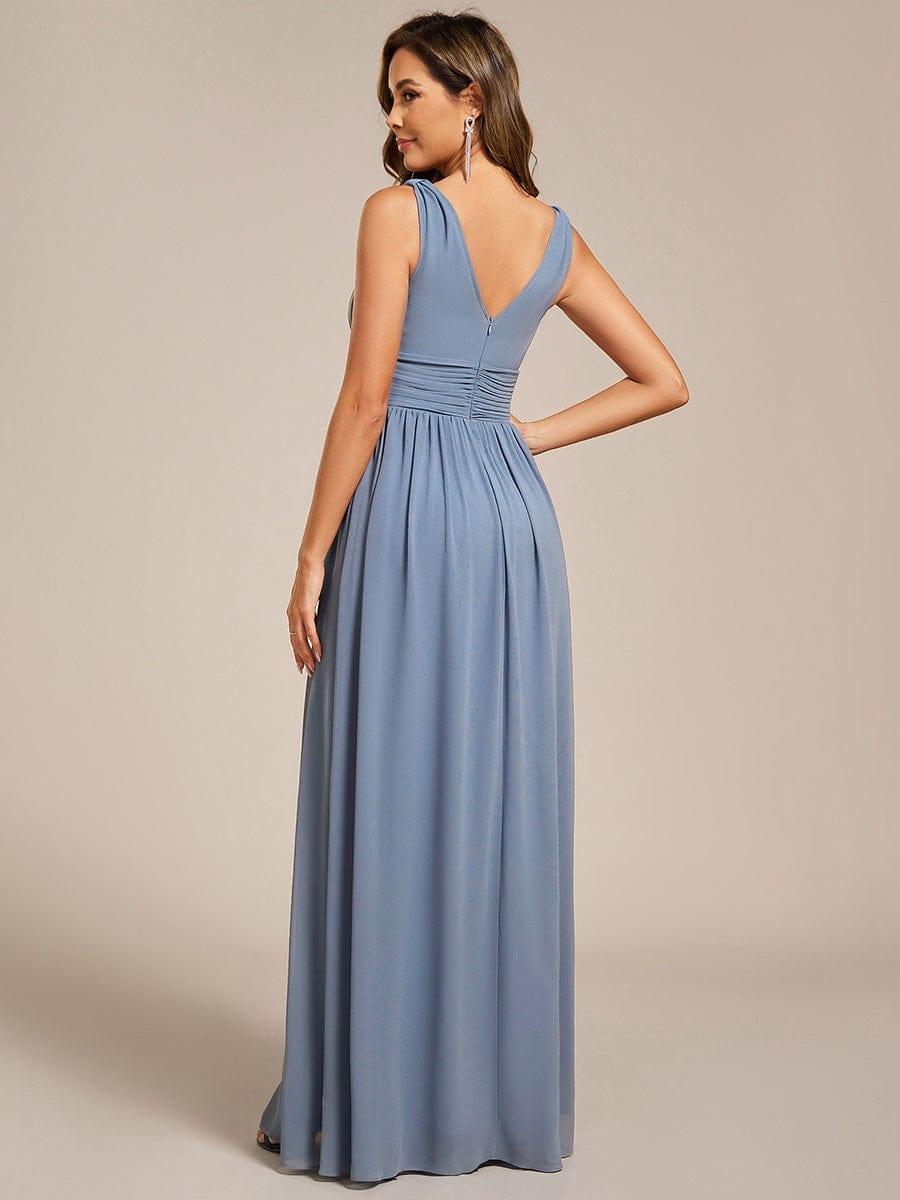 ever HUSH|V Neck Sleeveless Pleated Chiffon Maxi Mother Of The Bride Dresses (Final Sale)