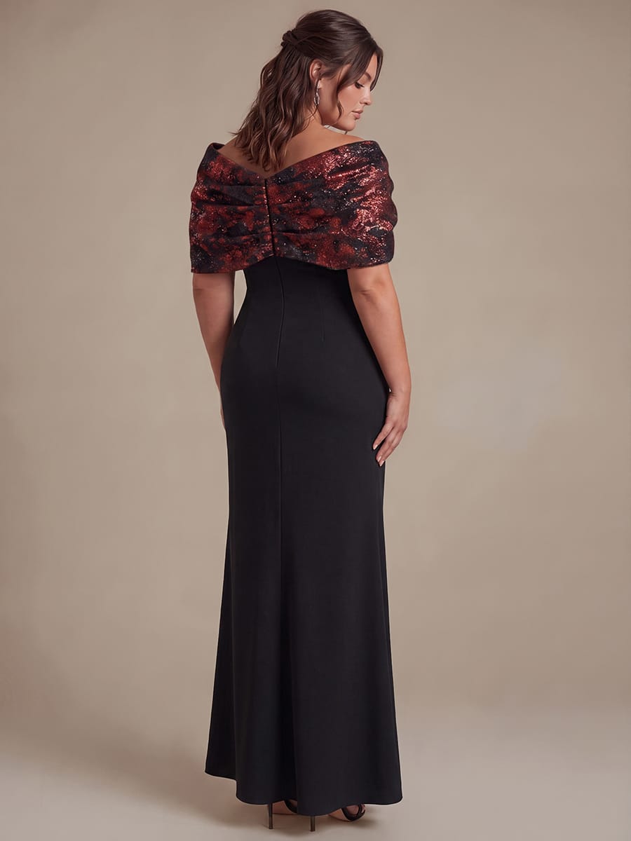 Plus Size Knot Detail Bodycon Jacquard Maxi Dress
