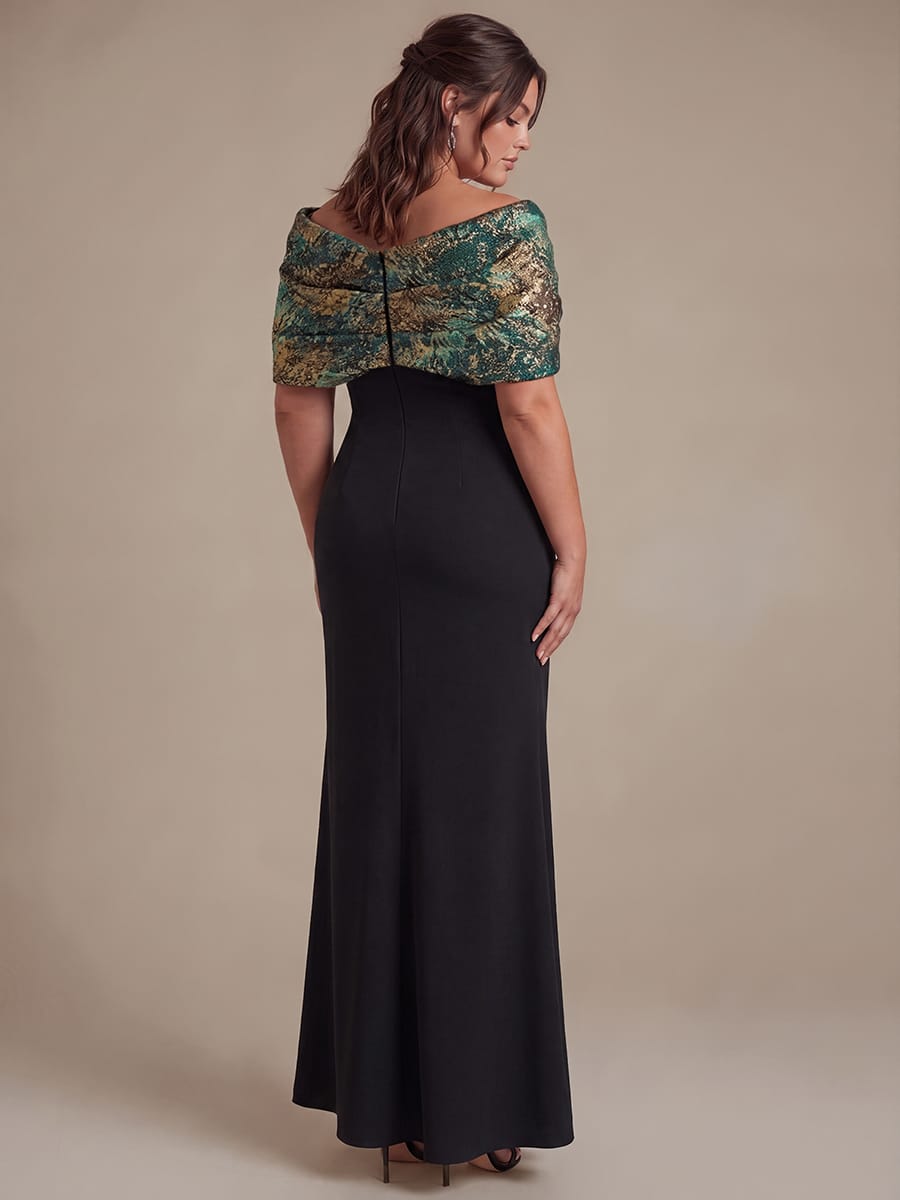 Plus Size Knot Detail Bodycon Jacquard Maxi Dress