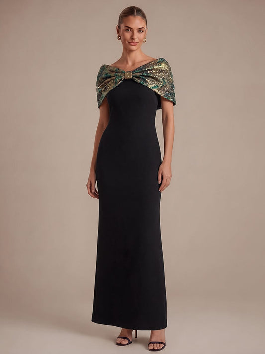 Knot Detail Bodycon Jacquard Maxi Dress