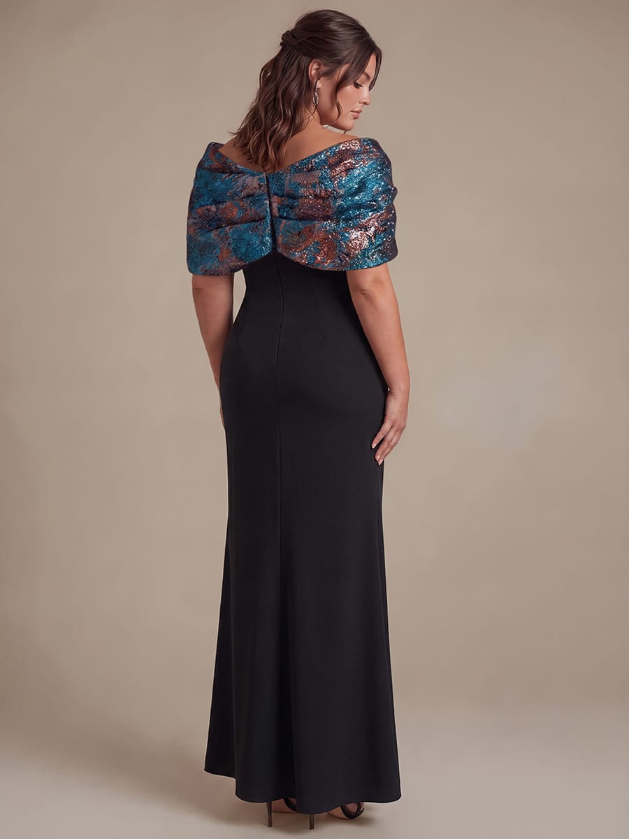Plus Size Knot Detail Bodycon Jacquard Maxi Dress