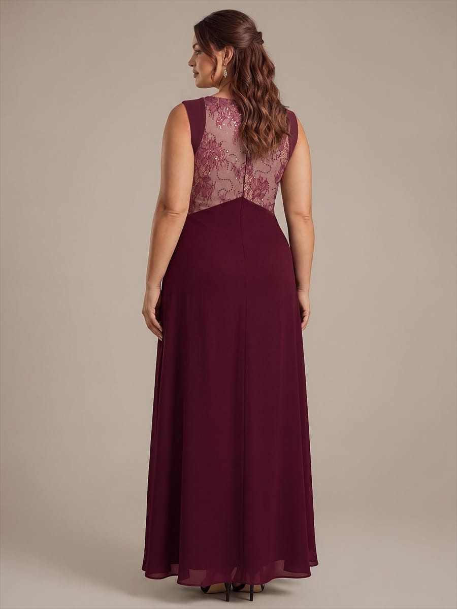 Chiffon V Neck Sleeveless Maxi Dress