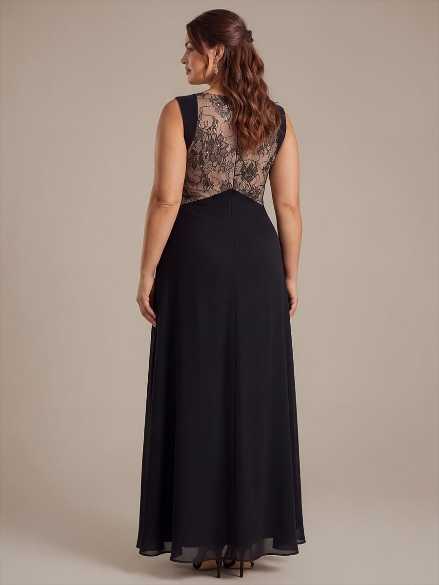 Chiffon V Neck Sleeveless Maxi Dress