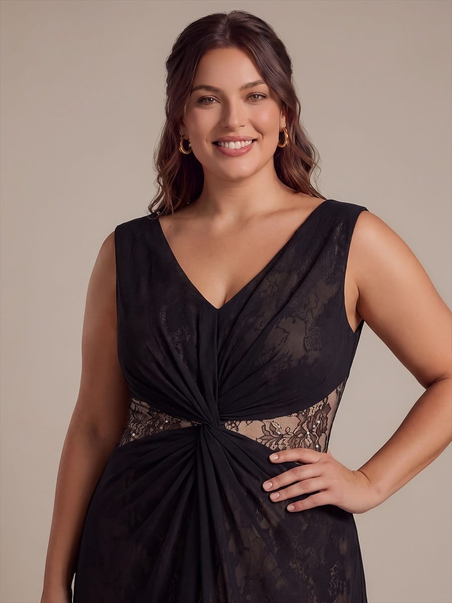 Chiffon V Neck Sleeveless Maxi Dress