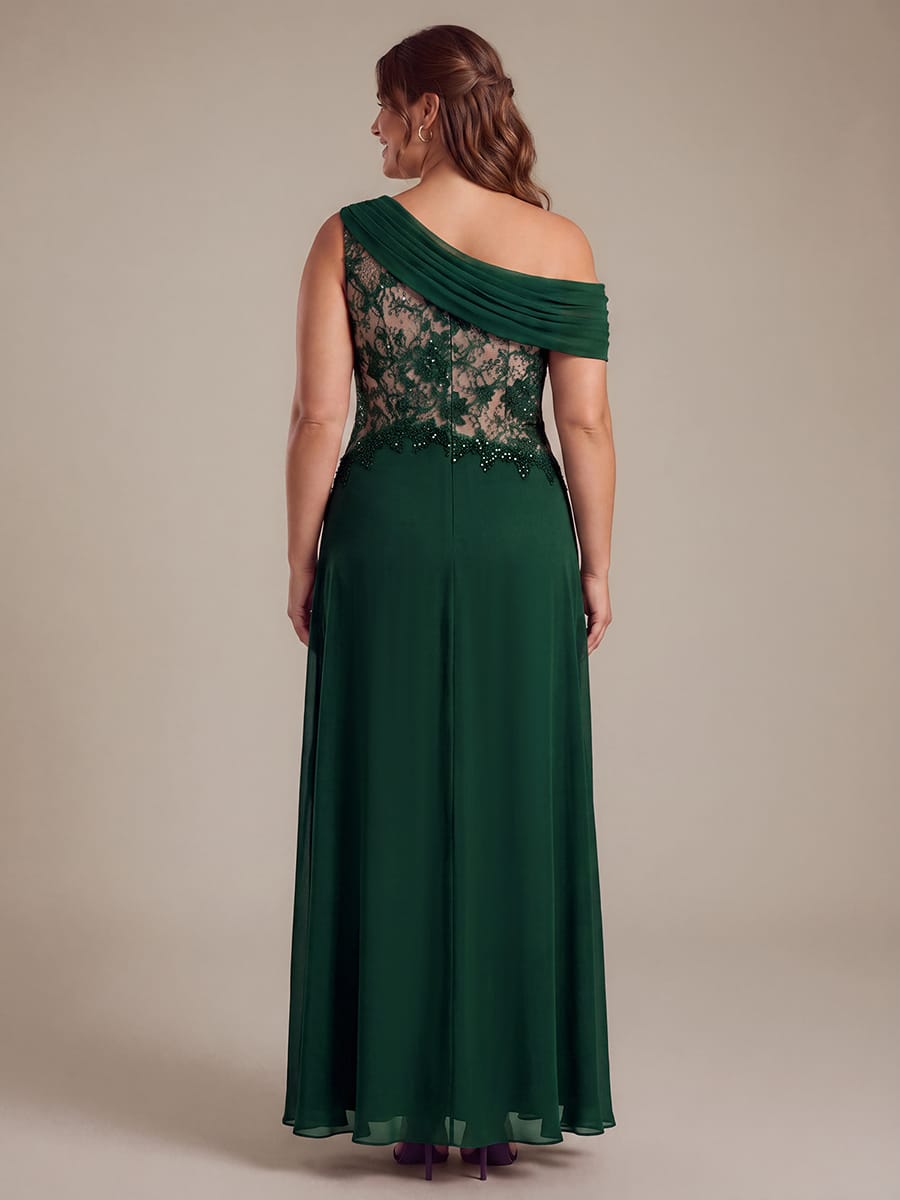 One Shoulder Chiffon Maxi Dress