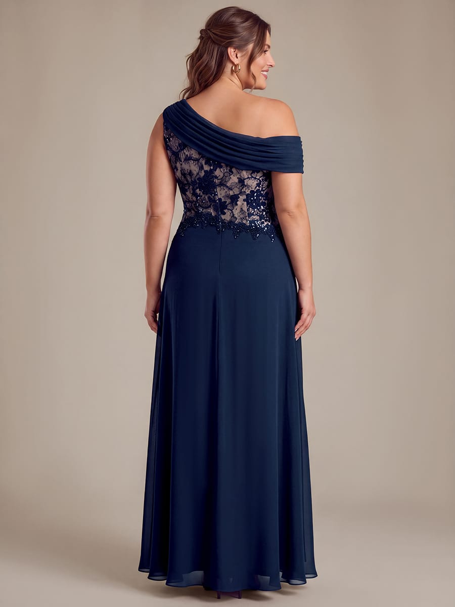 One Shoulder Chiffon Maxi Dress