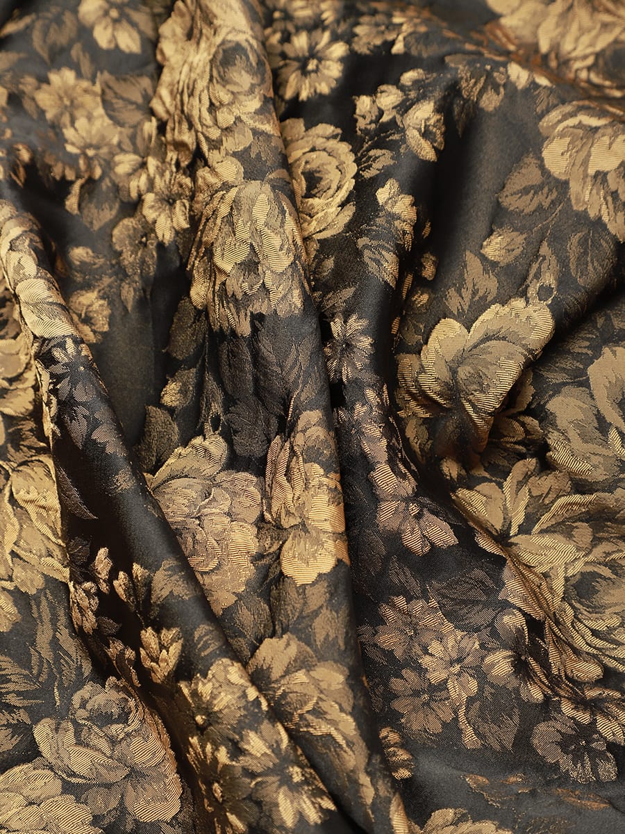 Plus Size Floral Print Jacquard A Line Midi Dress