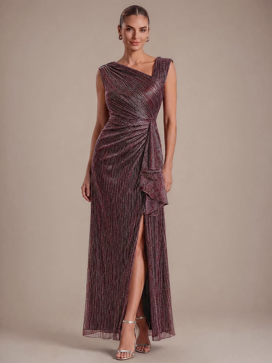High Waist Tulle Maxi Dress with Split