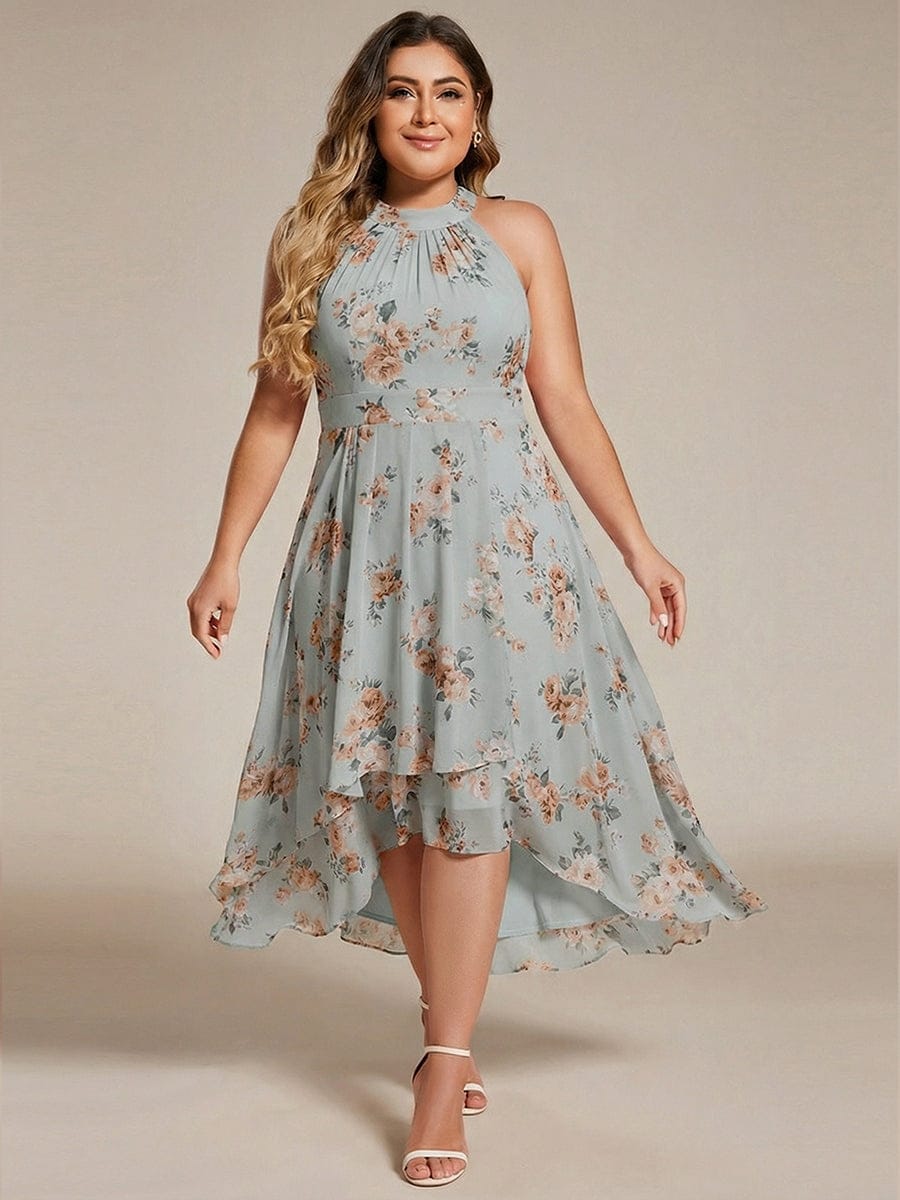ever POSIE|Midi A-Line Halter Neck Chiffon Dress