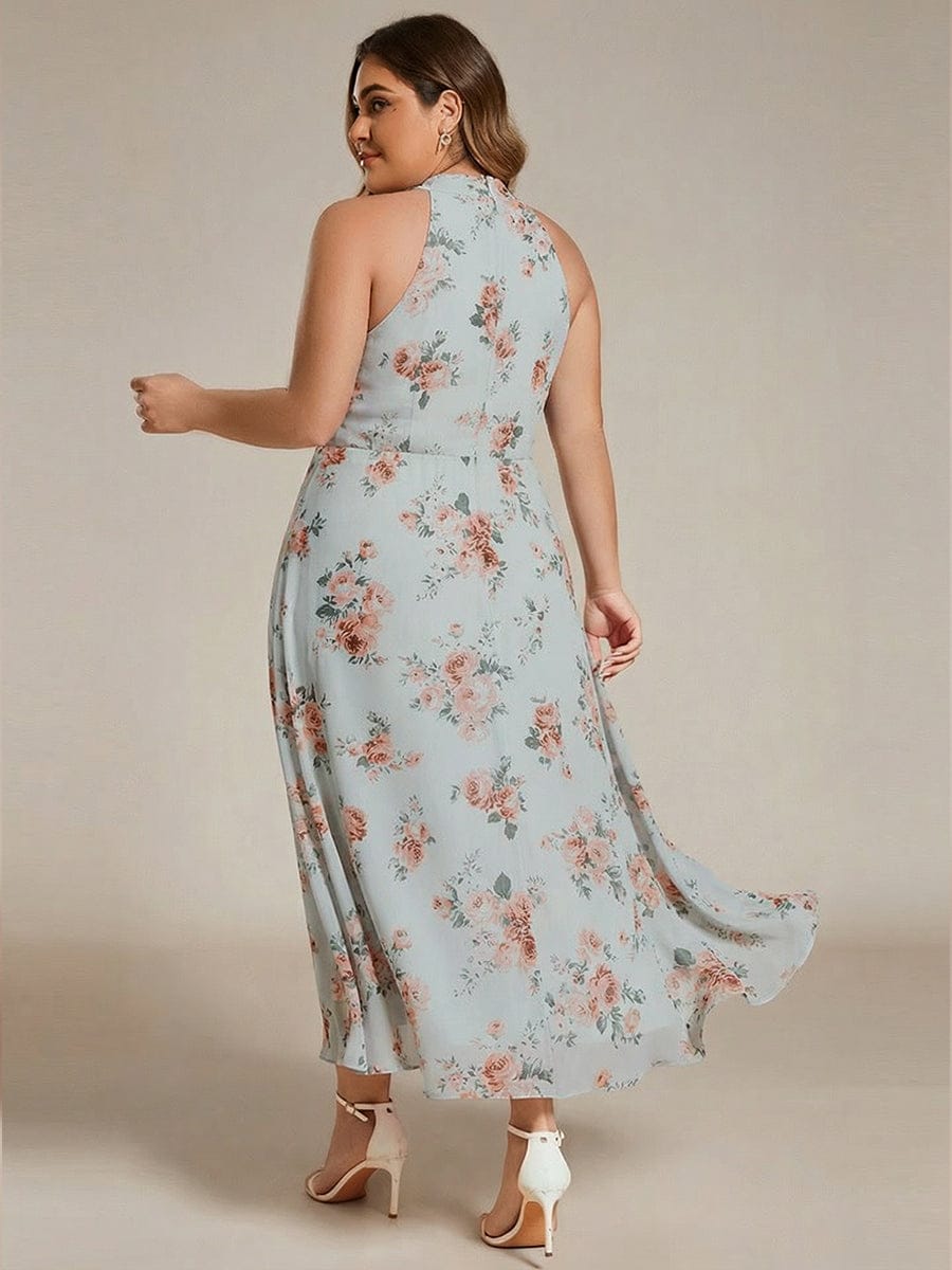 ever POSIE|Midi A-Line Halter Neck Chiffon Dress