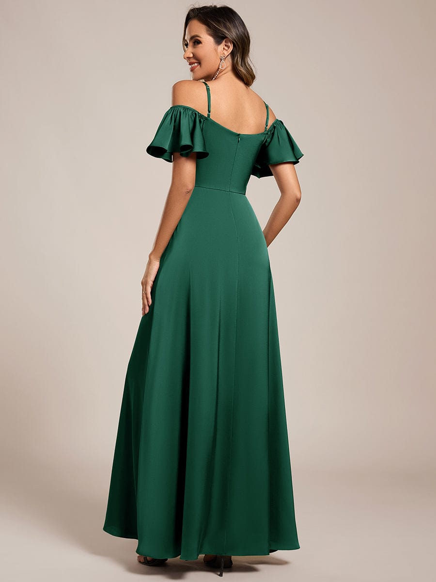 ever AUBREE|Off Shoulder Maxi Satin Bridesmaid Dress