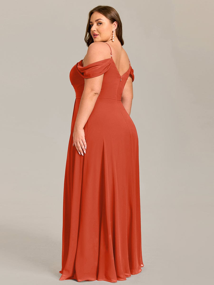 pretty LIANNE|Plus Size Multiway A-Line Off the Shoulder Chiffon Maxi Bridesmaid Dress