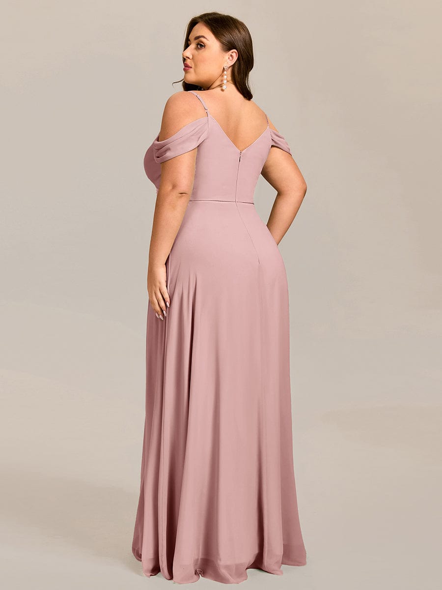 pretty LIANNE|Plus Size Multiway A-Line Off the Shoulder Chiffon Maxi Bridesmaid Dress