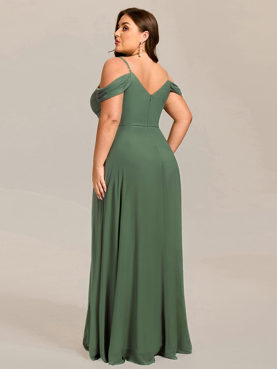 pretty LIANNE|Plus Size Multiway A-Line Off the Shoulder Chiffon Maxi Bridesmaid Dress