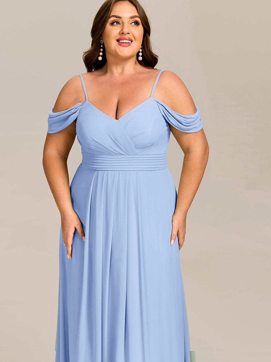 pretty LIANNE|Plus Size Multiway A-Line Off the Shoulder Chiffon Maxi Bridesmaid Dress