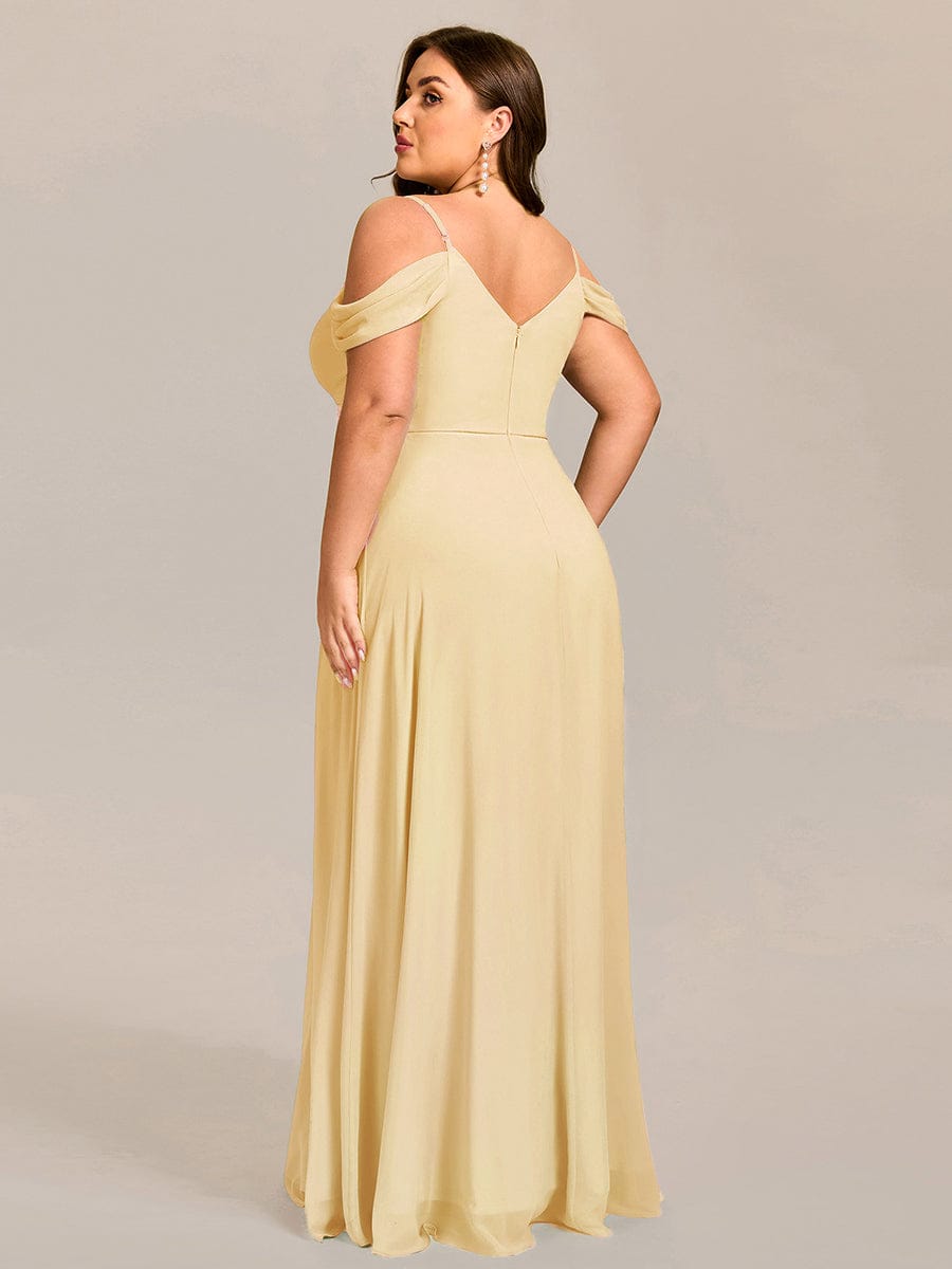 pretty LIANNE|Plus Size Multiway A-Line Off the Shoulder Chiffon Maxi Bridesmaid Dress