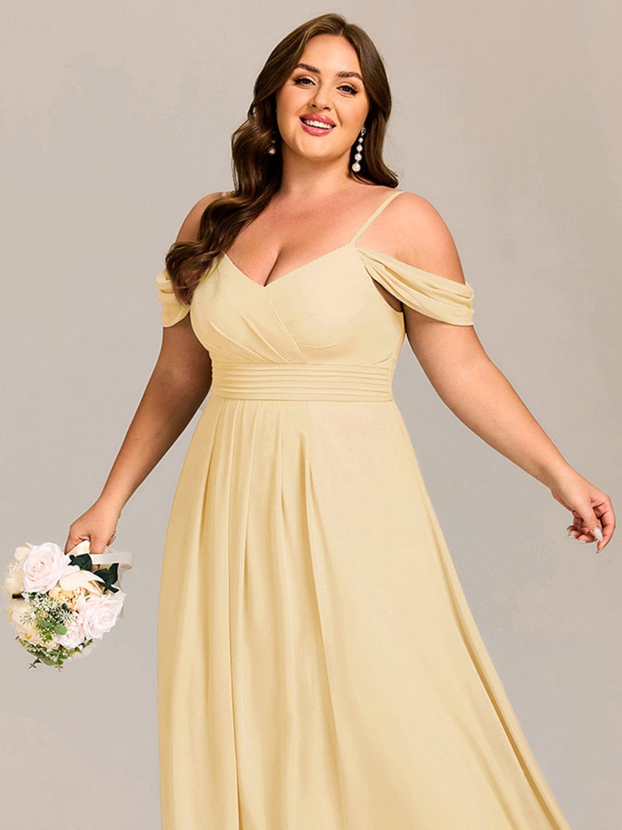 pretty LIANNE|Plus Size Multiway A-Line Off the Shoulder Chiffon Maxi Bridesmaid Dress