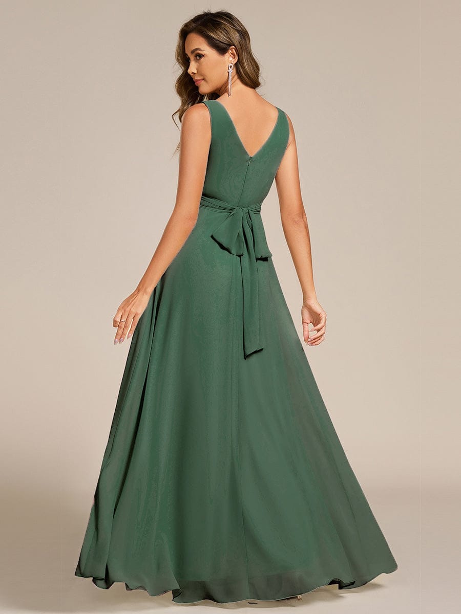 ever SAUYER|Sleeveless A-Line Chiffon Maxi Bridesmaid Dress