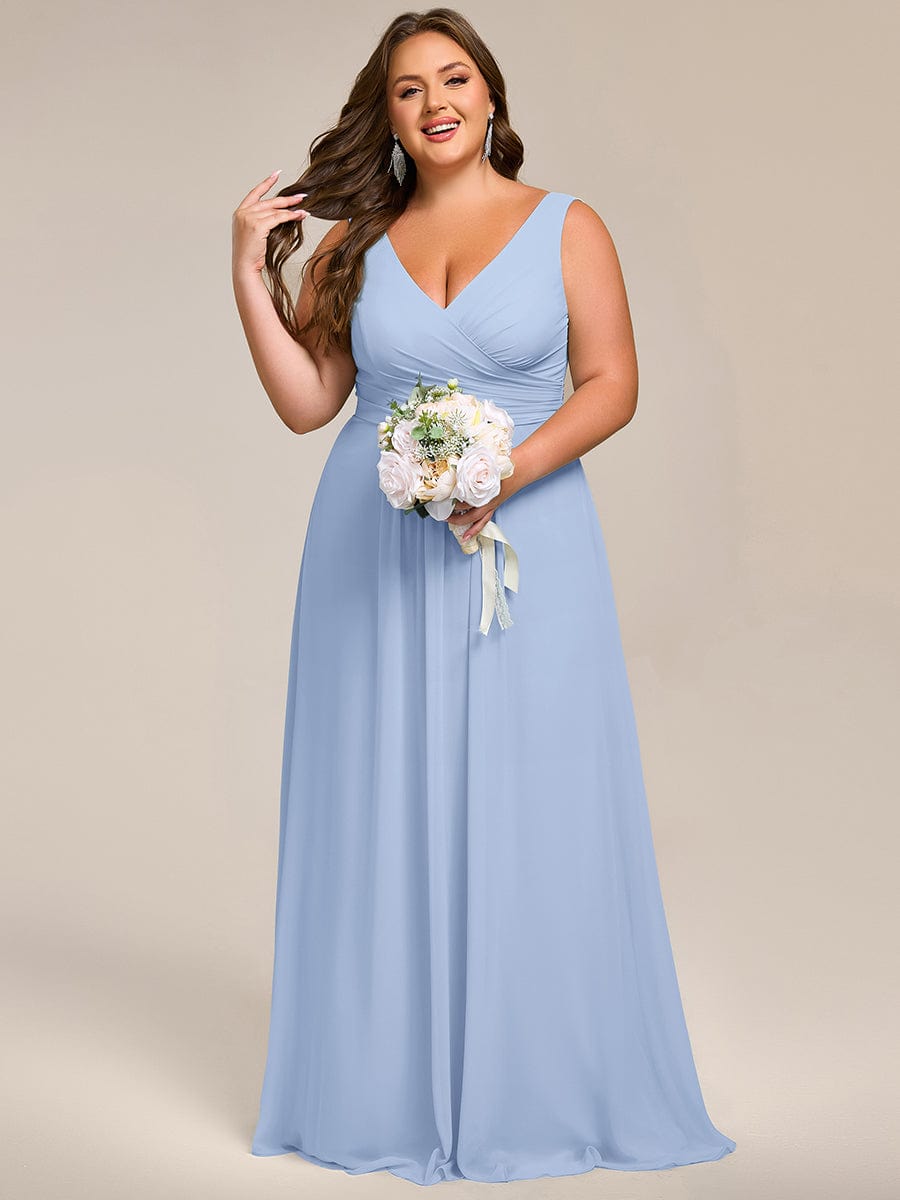 ever SAUYER|Sleeveless A-Line Chiffon Maxi Bridesmaid Dress