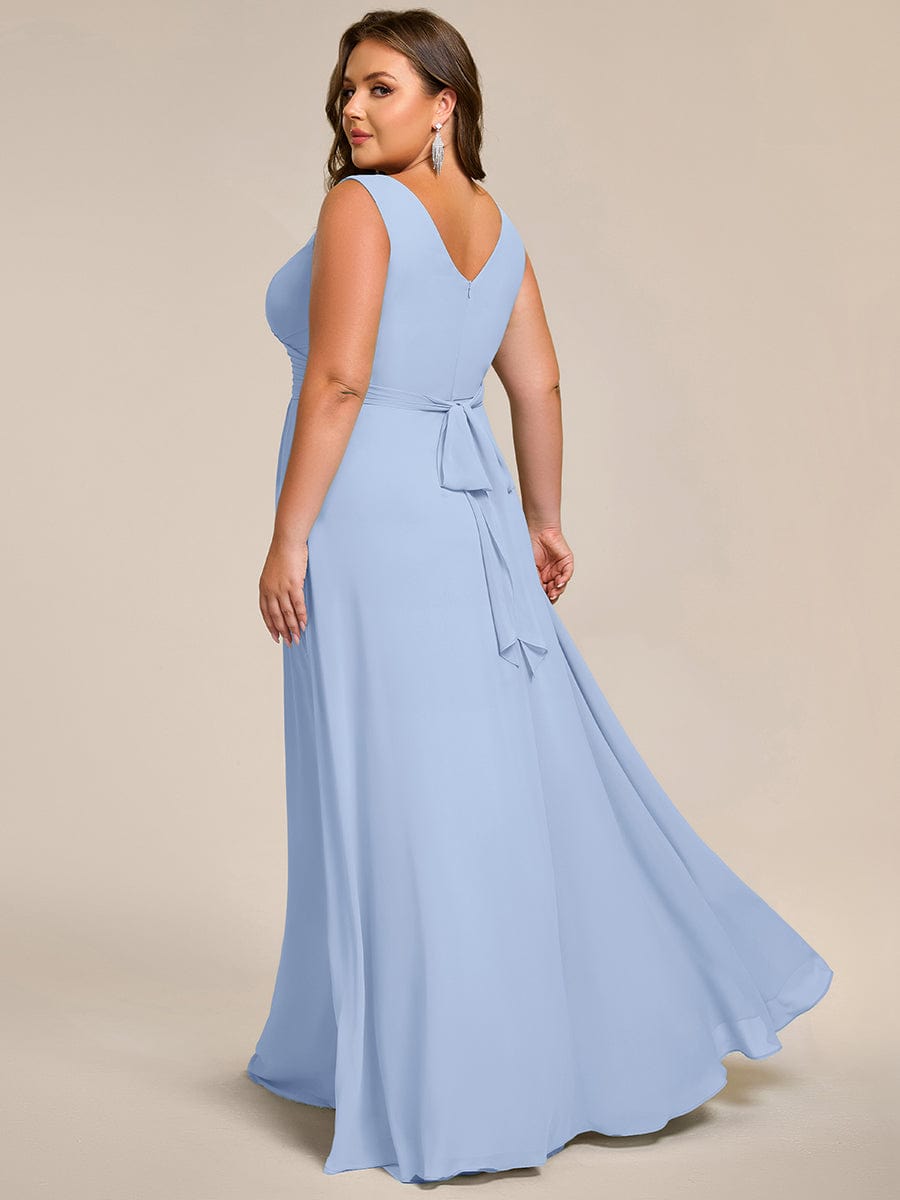 ever SAUYER|Sleeveless A-Line Chiffon Maxi Bridesmaid Dress