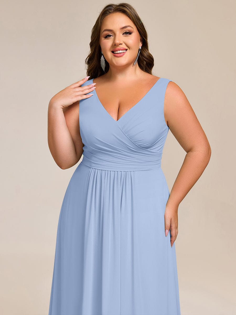 ever SAUYER|Sleeveless A-Line Chiffon Maxi Bridesmaid Dress