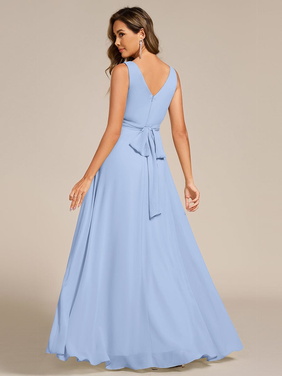 ever SAUYER|Sleeveless A-Line Chiffon Maxi Bridesmaid Dress