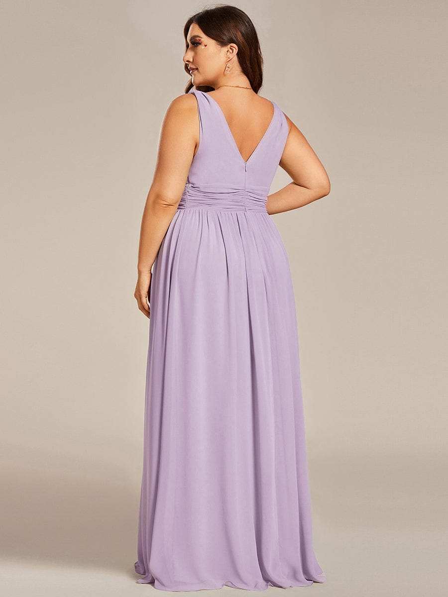 ever HUSH|V Neck Sleeveless Pleated Chiffon Maxi Mother Of The Bride Dresses (Final Sale)