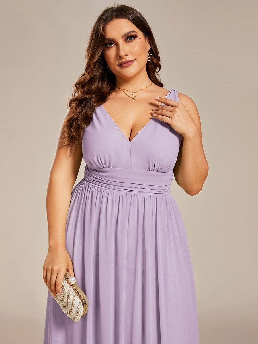 ever HUSH|V Neck Sleeveless Pleated Chiffon Maxi Mother Of The Bride Dresses (Final Sale)