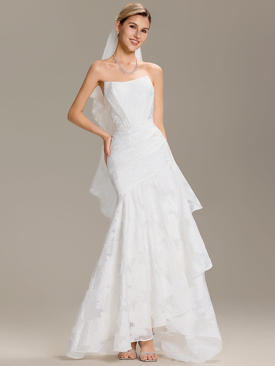 Strapless Fishtail Jacquard Wedding Dress