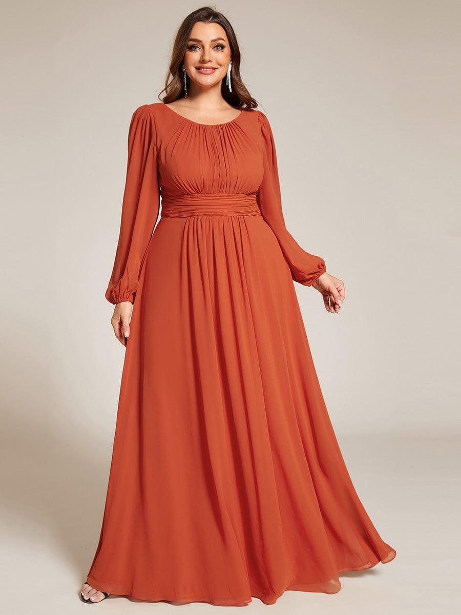 ever CELESTE|Chiffon Long Sleeve Floor Length Mother of The Bride Dress