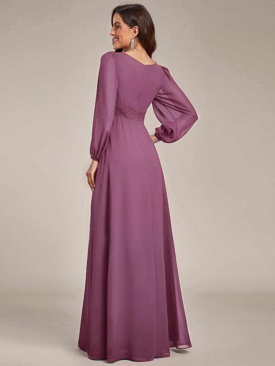 ever CELESTE|Chiffon Long Sleeve Floor Length Mother of The Bride Dress