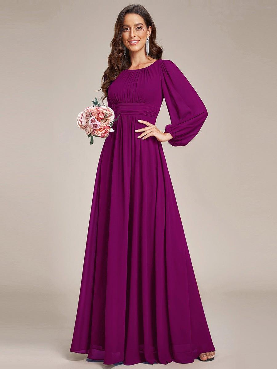 ever CELESTE|Chiffon Long Sleeve Floor Length Mother of The Bride Dress