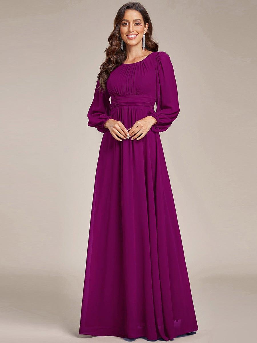 ever CELESTE|Chiffon Long Sleeve Floor Length Mother of The Bride Dress