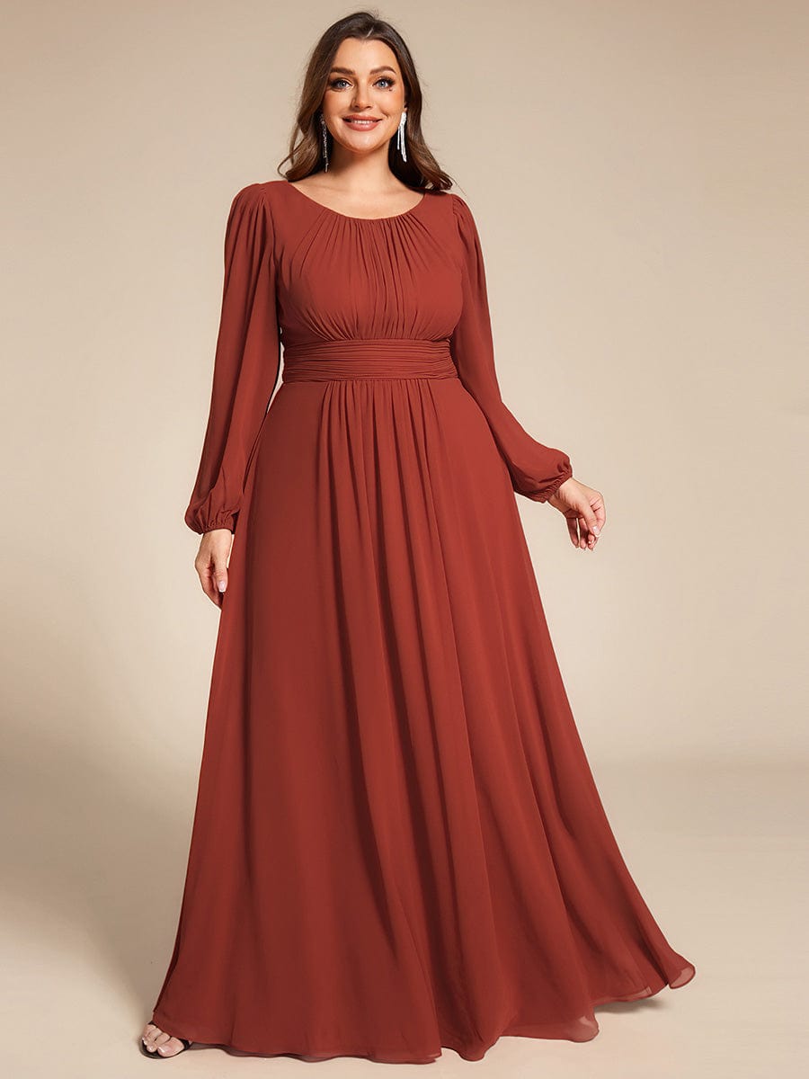 ever CELESTE|Chiffon Long Sleeve Floor Length Mother of The Bride Dress