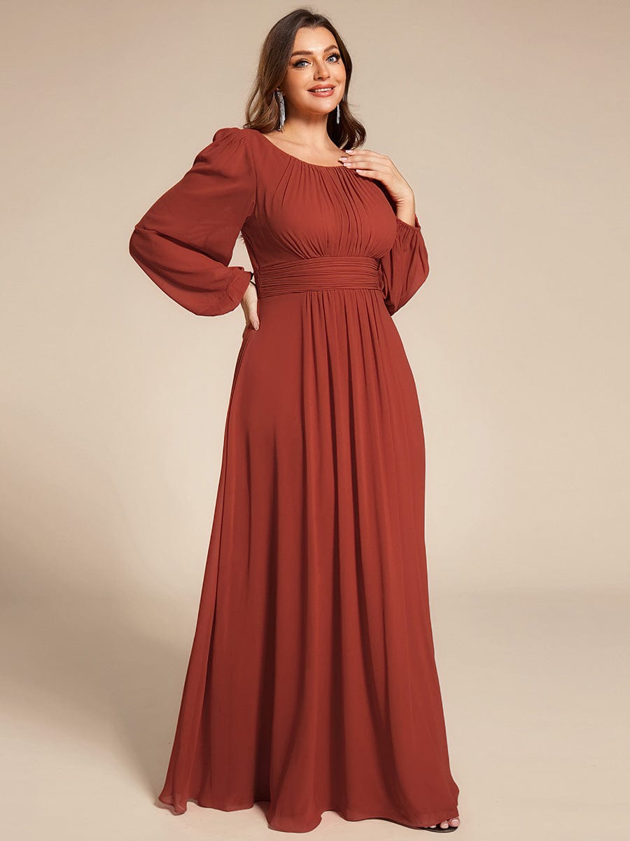 ever CELESTE|Chiffon Long Sleeve Floor Length Mother of The Bride Dress