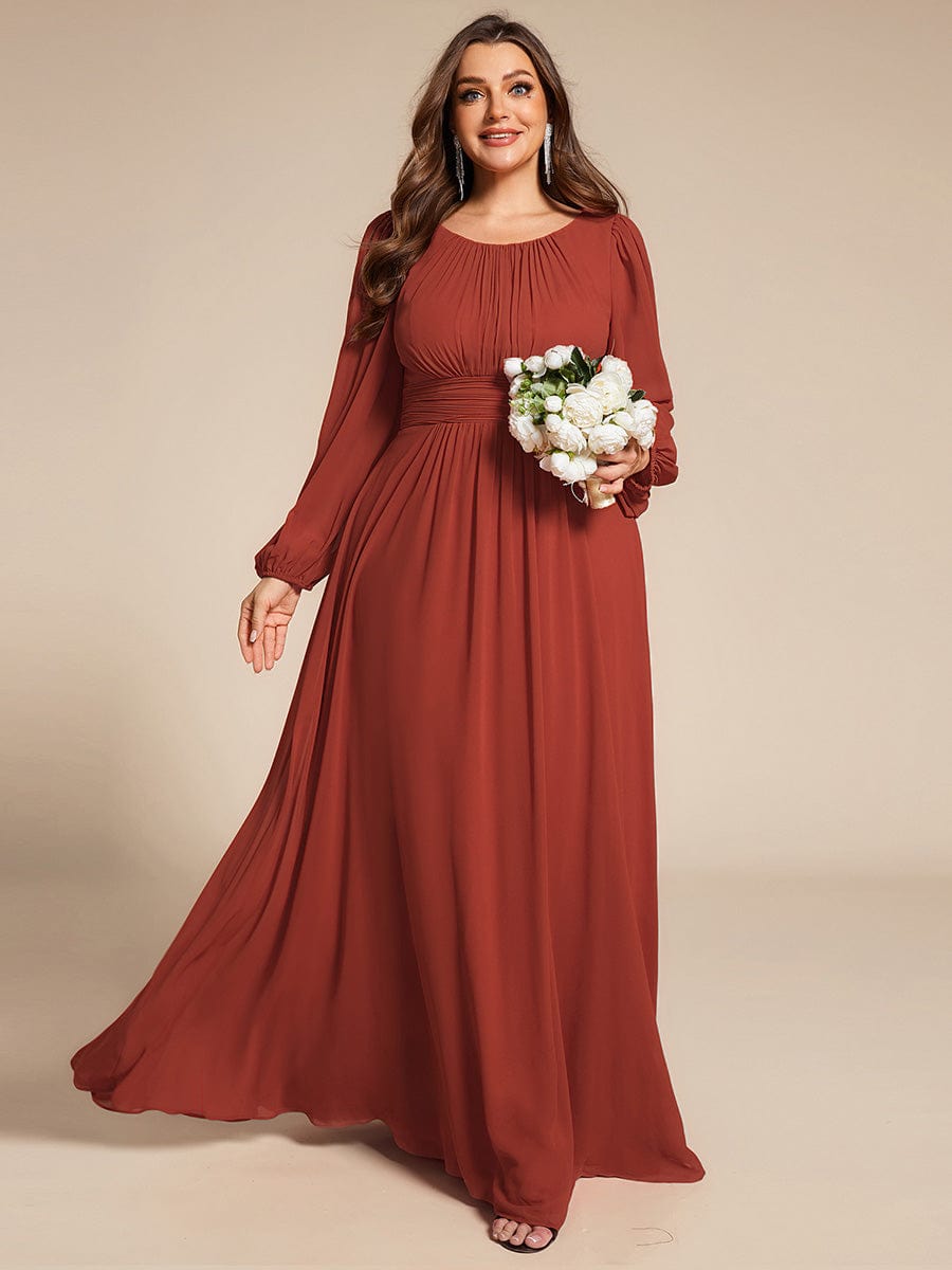 ever CELESTE|Chiffon Long Sleeve Floor Length Mother of The Bride Dress