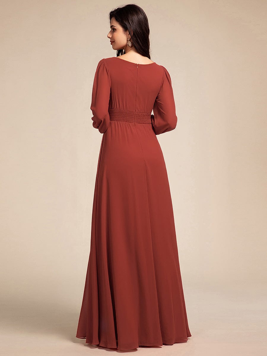 ever CELESTE|Chiffon Long Sleeve Floor Length Mother of The Bride Dress
