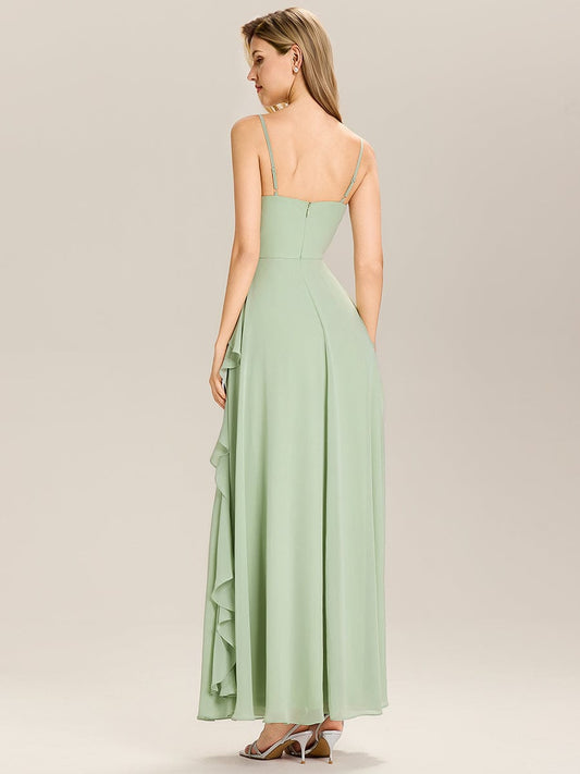 V-Neck Ruffles Chiffon Bridesmaid Dress